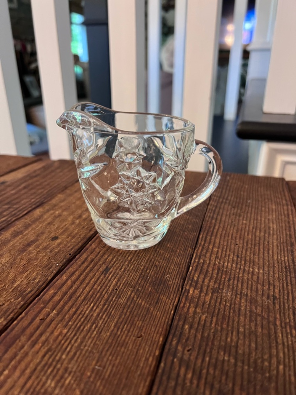 Vintage “Star of David” Clear Glass Creamer Pitcher